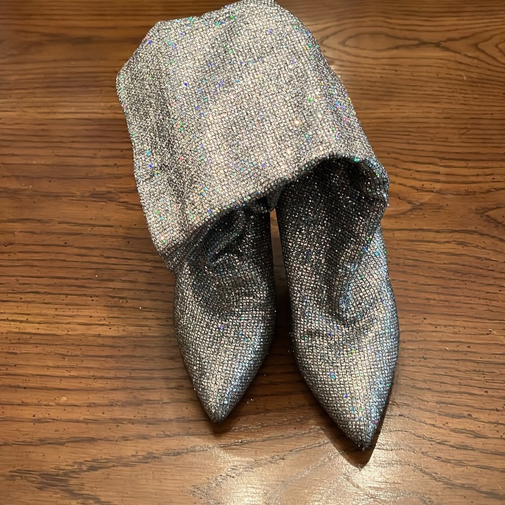 Steven By Steve Madden Sparkly Sequin Boots, Size… - image 3